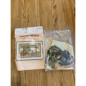 VTG Paragon Oriental Splendor Needlework Crewel Stitchery Kit 18 x 26 #0315 Open
